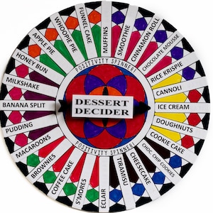 Dessert Entscheider Spinnerrad Spiel | Bemalen Sie es, fügen Sie Ihre Lieblingsdesserts hinzu und lassen Sie den Dessert Entscheider entscheiden, was es zum Nachtisch haben möchte!