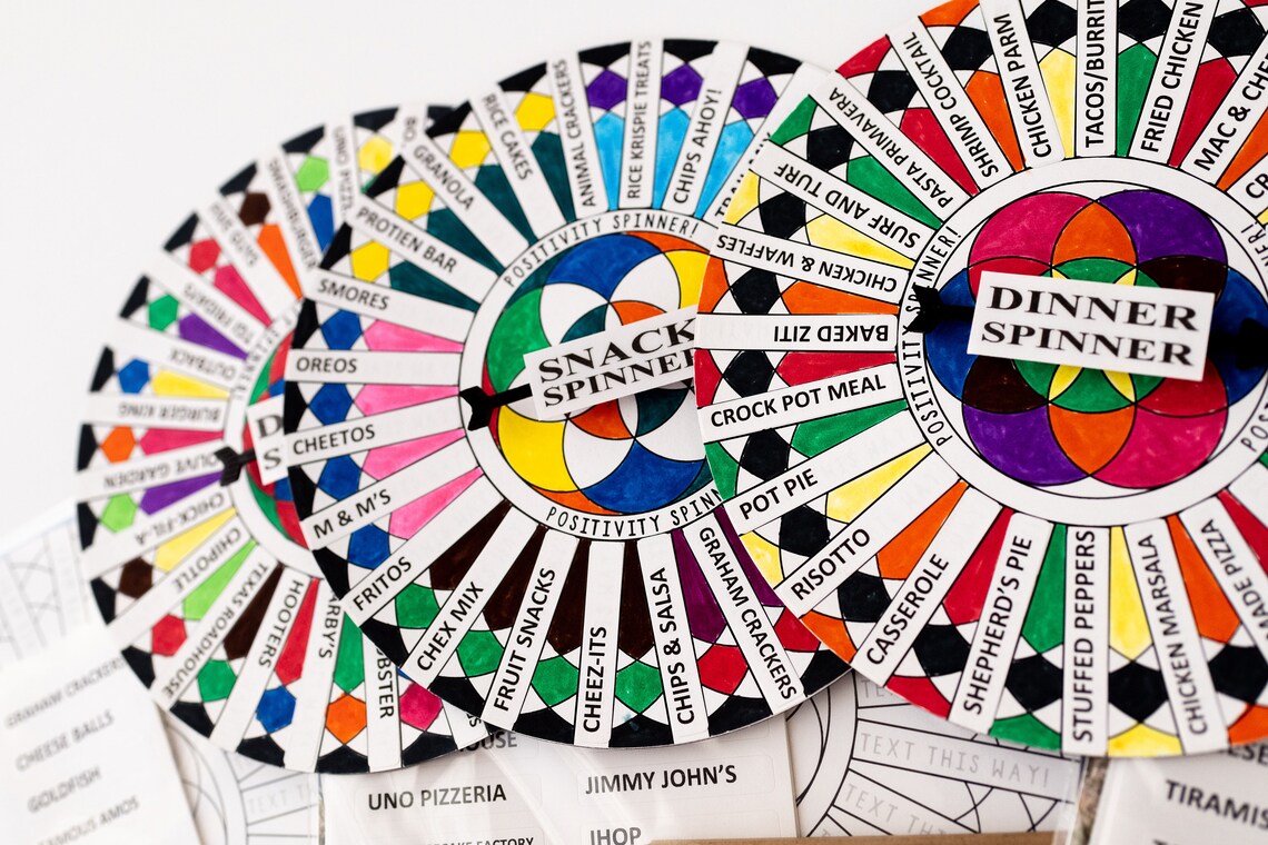 Dinner Spinner Dessert Decider and Snack Time Spinner 3 Pack Etsy