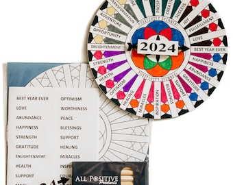2024 New Year Intention Setting Spinner Wheel | Intentions craft for 2024 | 2024 Manifestation Goals | Motivational Gifts for the New Year