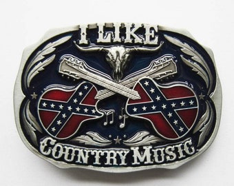 Gürtelschnalle Piratenladen Buckle mit zwei Gitarren Western Country Music Gürtelschnalle Piratenladen Buckle mit zwei Gitarren Western Country Music
