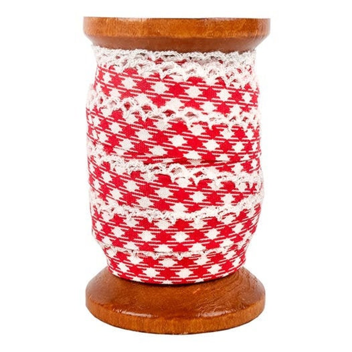 Red Gingham Crochet Edge Bias Tape by Lori Holt Etsy