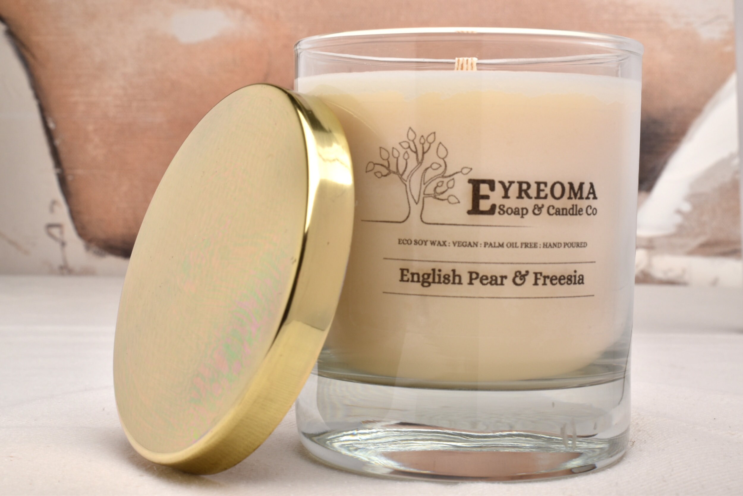 English Pear & Freesia scented candle made with eco soy wax | Etsy