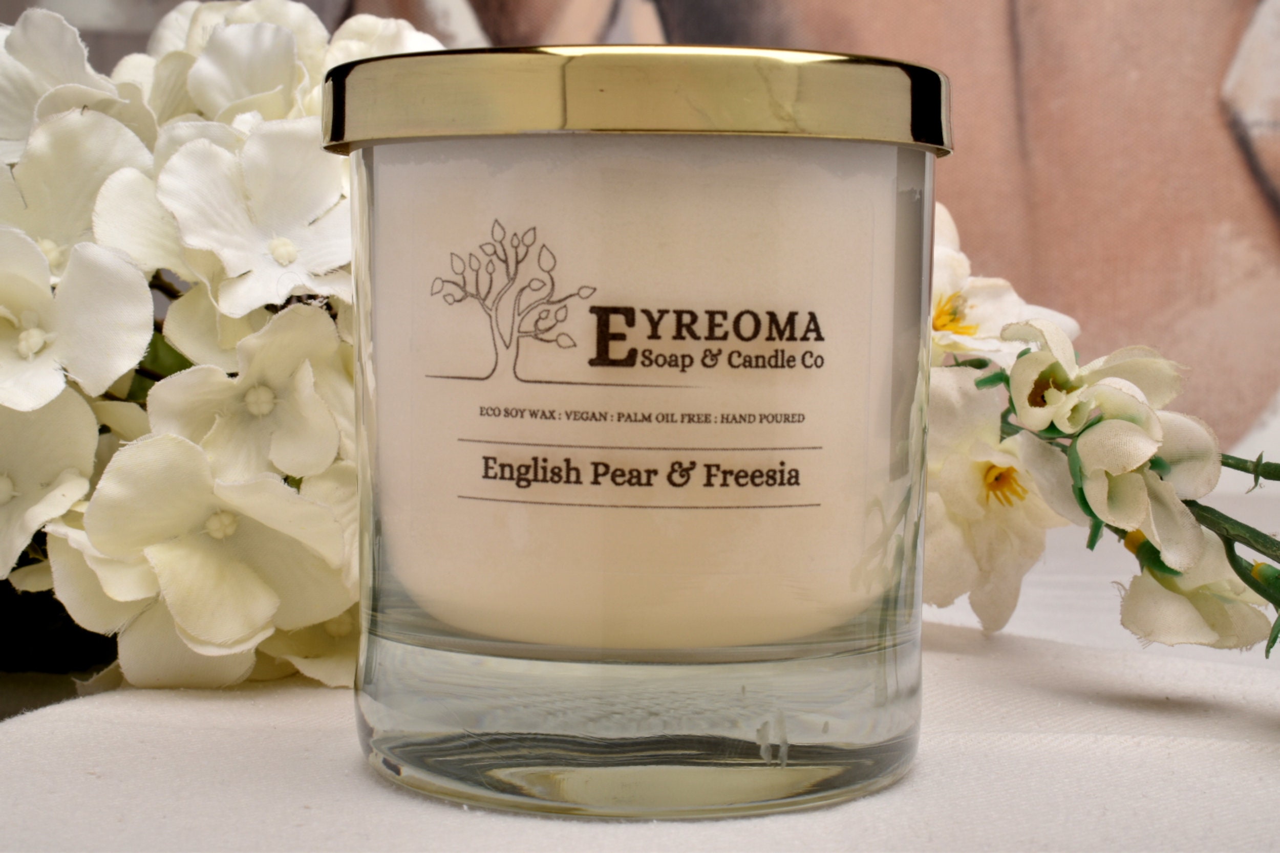 English Pear & Freesia scented candle made with eco soy wax | Etsy