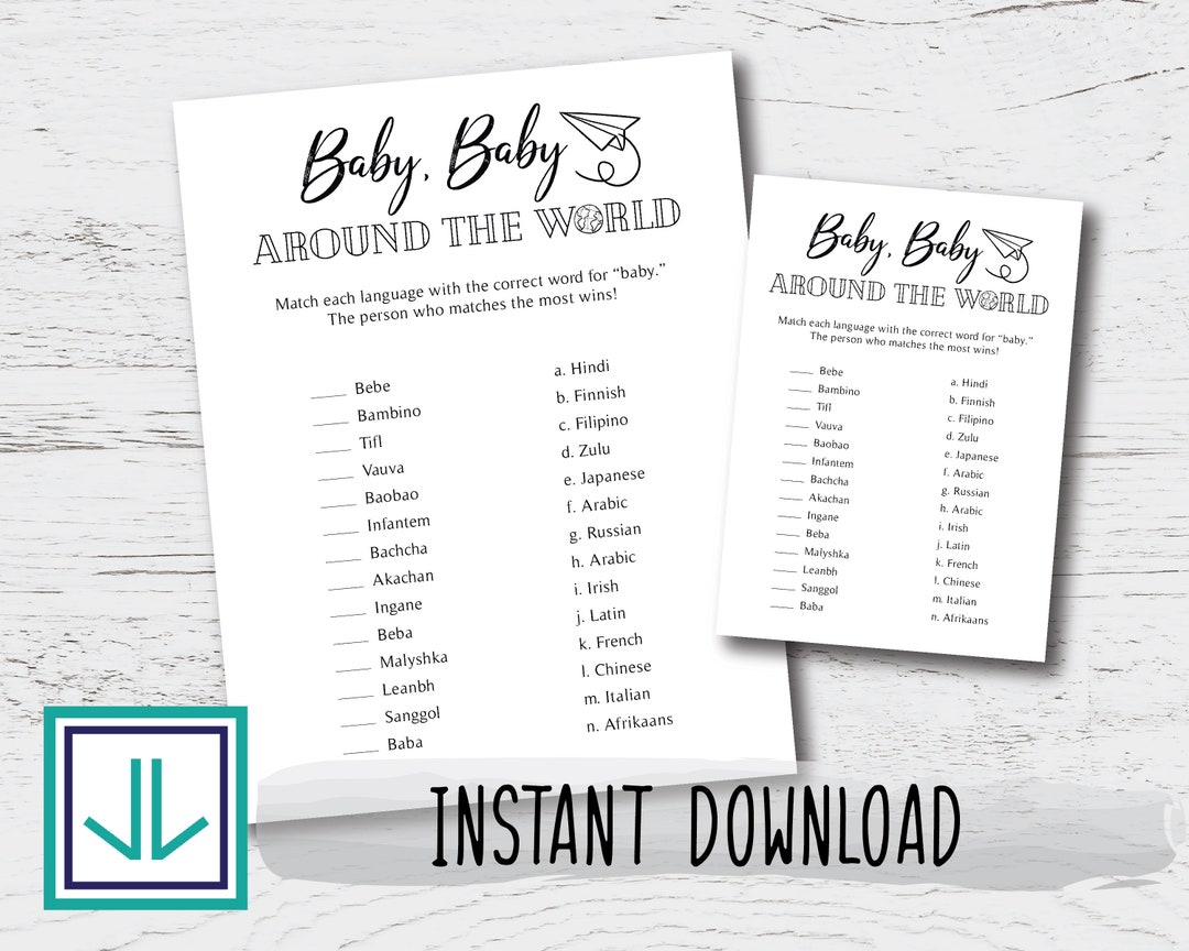 A-Z Baby Items (Baby Shower Game Guide Printables)