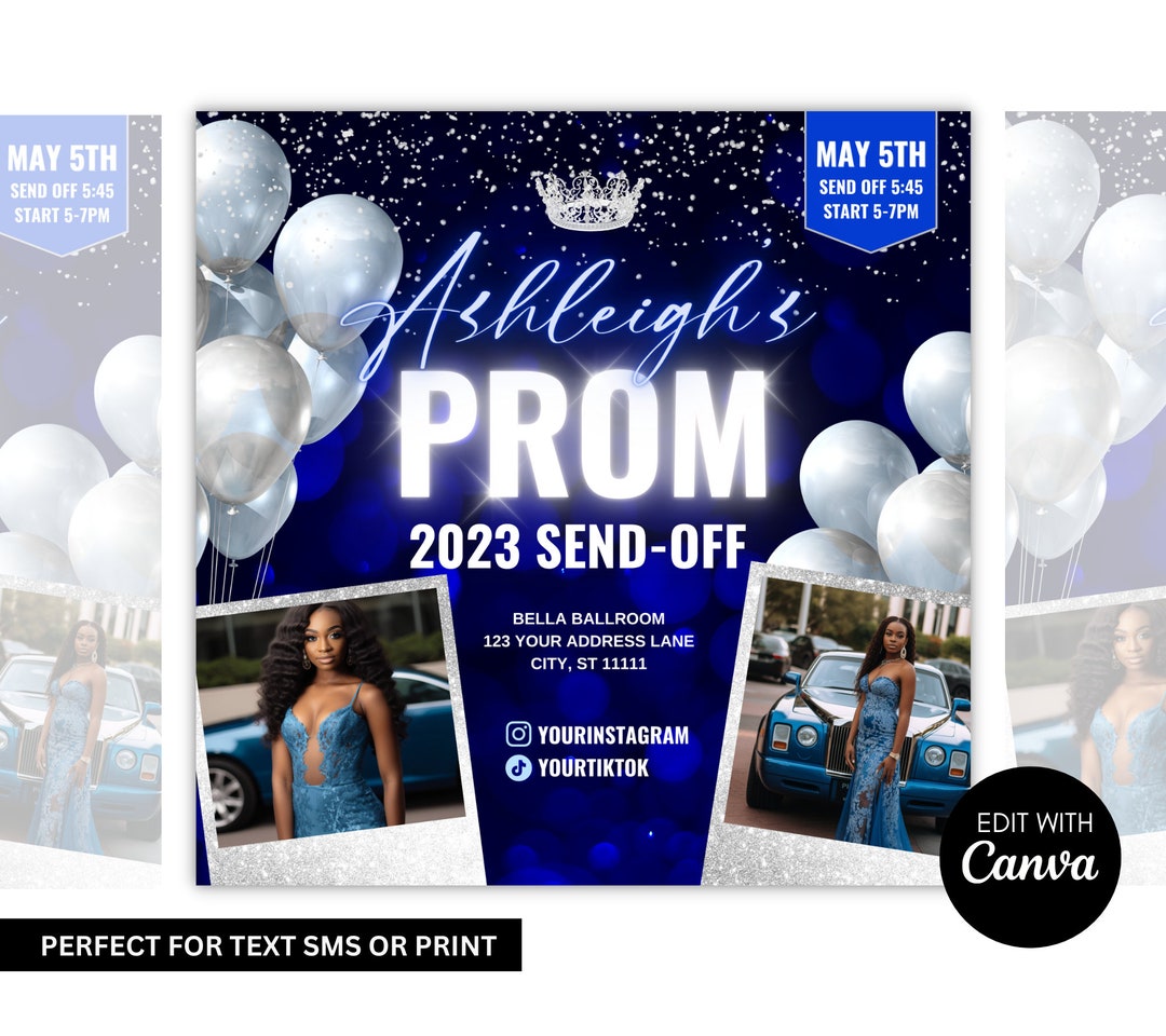 Prom Invitation Prom Send Off Prom Invite Edit With Canva Etsy