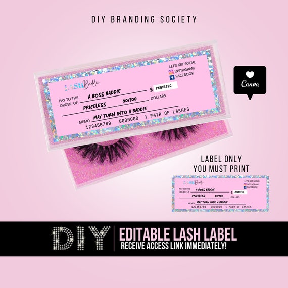 Lash label lash box label lash mylar bag label lash zip bag Etsy
