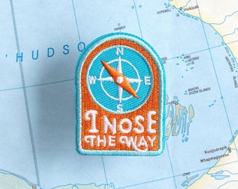 I Nose The Way Compass Patch For Dogs | Iron-on | Velcro