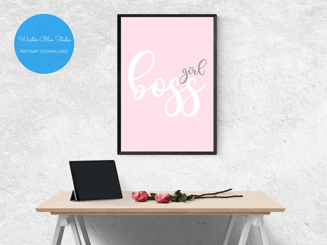 Girl boss prints Art print girl boss Girl boss printable | Etsy
