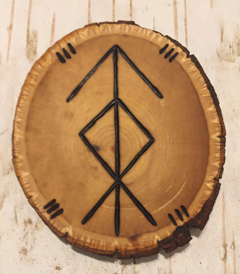 Home Protection Bindrune Hanger Wood Slice Norse Heathen | Etsy