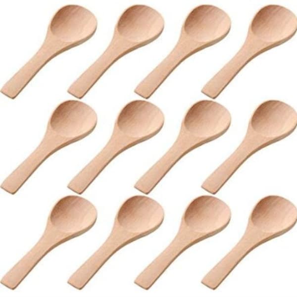 50 PK | 3" Wooden Spoons| Small Mini Spoons