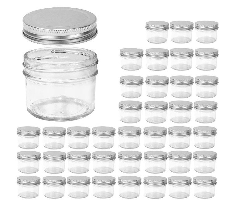 Mini Mason Jars 3.4oz - Regular Mouth Mason Jar with Lids, Small
