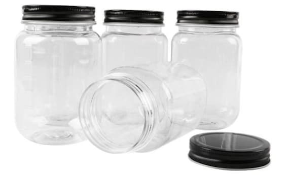 16 oz Plastic Mason Jar with Lid