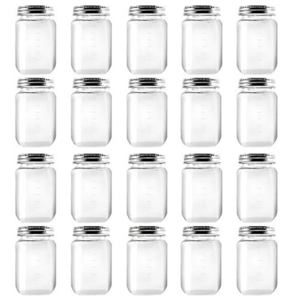 20 PK 16 Oz. Plastic Mason Jars Metal Screwon Lids Etsy
