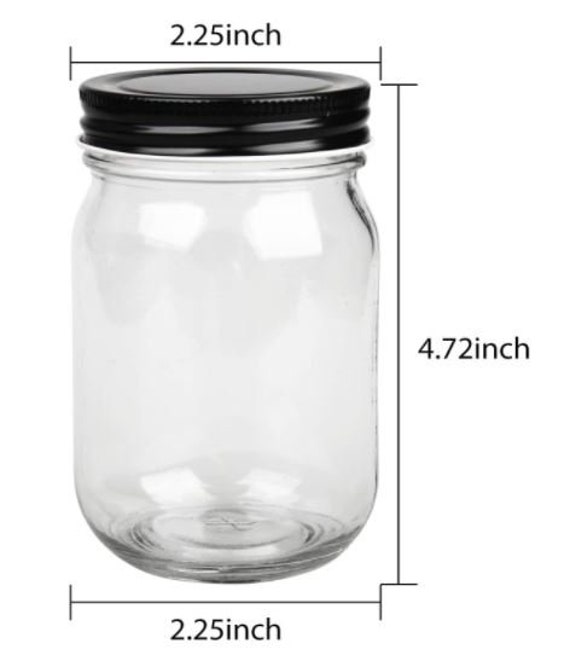  12 Pack, 8 OZ Thick Glass Jars with Lids, Clear Candle Jars  with 12 Metal Lids & 12 Plastic Lids - Empty Round Food Storage Containers,  Canning Jar For Spice, Powder
