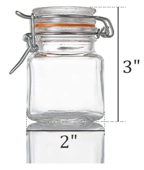 Spice Jars 12 Pack 4oz Small Glass Jars with Airtight Hinged Lid 4 Fluid  Ounces