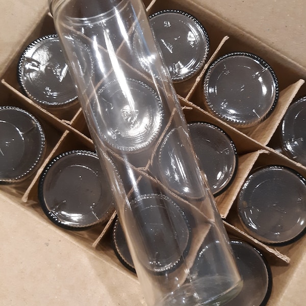 12PK | 8" Tall Glass Prayer Candle Jars | EMPTY