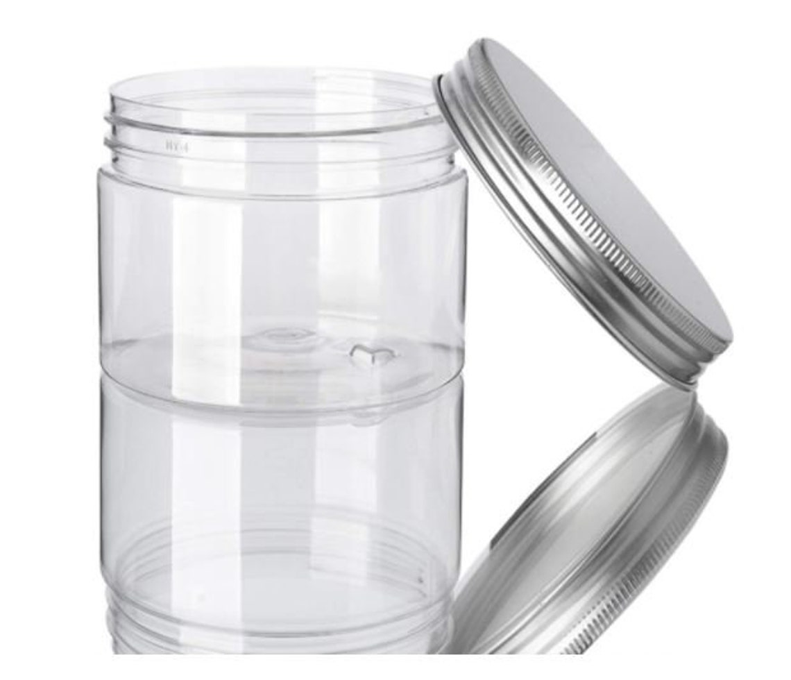 1oz & 2oz Mini Plastic Jars Pack of 16 w/Aluminum Lid Leak Etsy