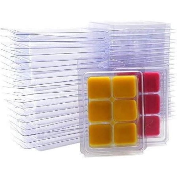 100 PK | Wax Melt Molds |Clear Wax Melt Clamshells