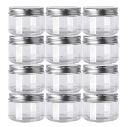 16oz Clear Plastic Jars 4/pk PET Straight-sided Plastic Food Safe