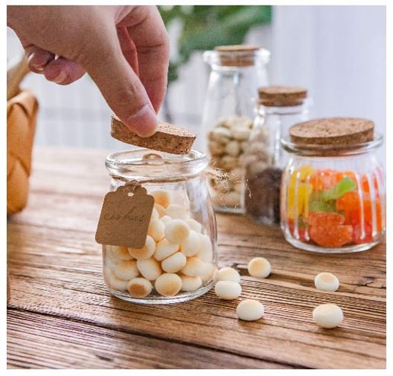 20/30/40 PK 7oz Mini Yogurt Jars Glass Favor Jars With Cork Lids 