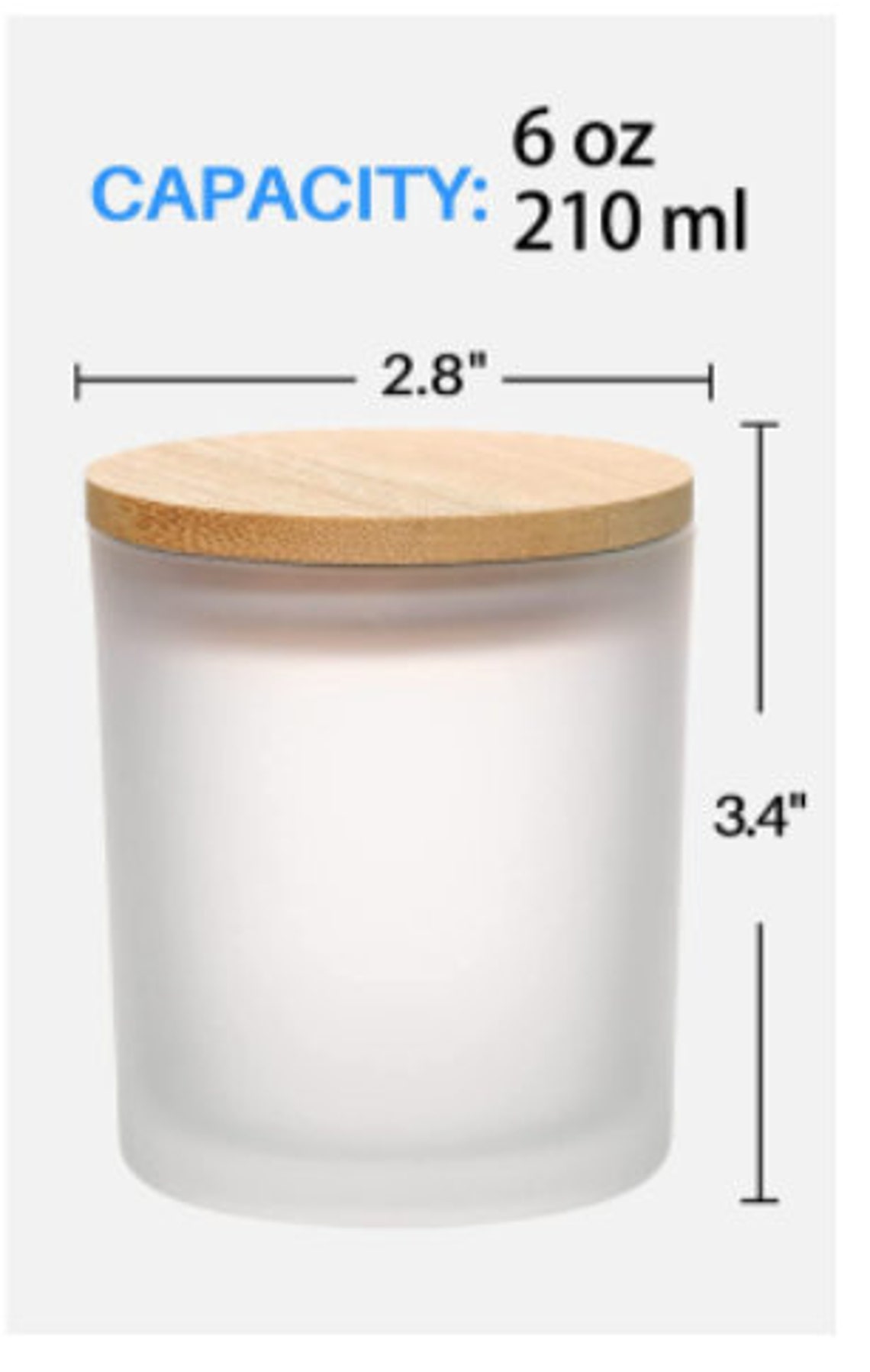 12PK 10 Oz Frosted Candle Jars W/bamboo Lids glass Jars Etsy