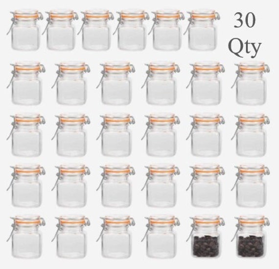 Small Glass Jars,Encheng Glass Jars With Airtight Lids 4 oz