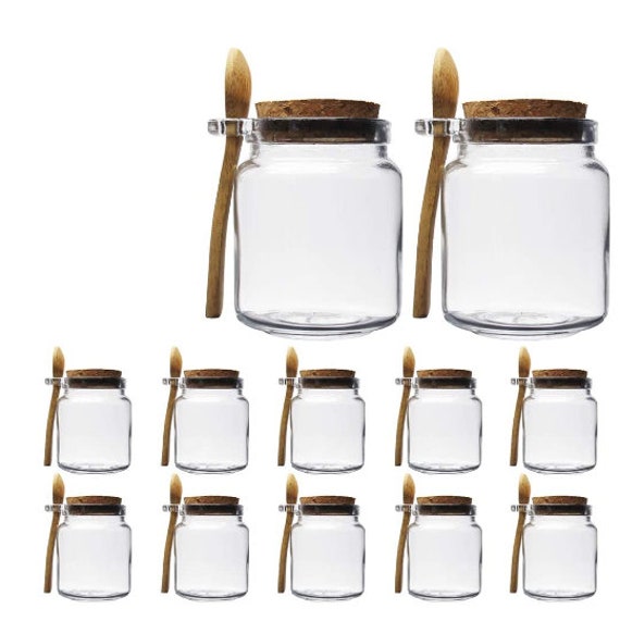 10oz Glass Jars With Lids And Spoons, Airtight Containers For