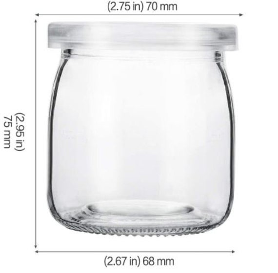 40 PK 6 Oz Glass Yogurt Jars Clear Plastic Lids 