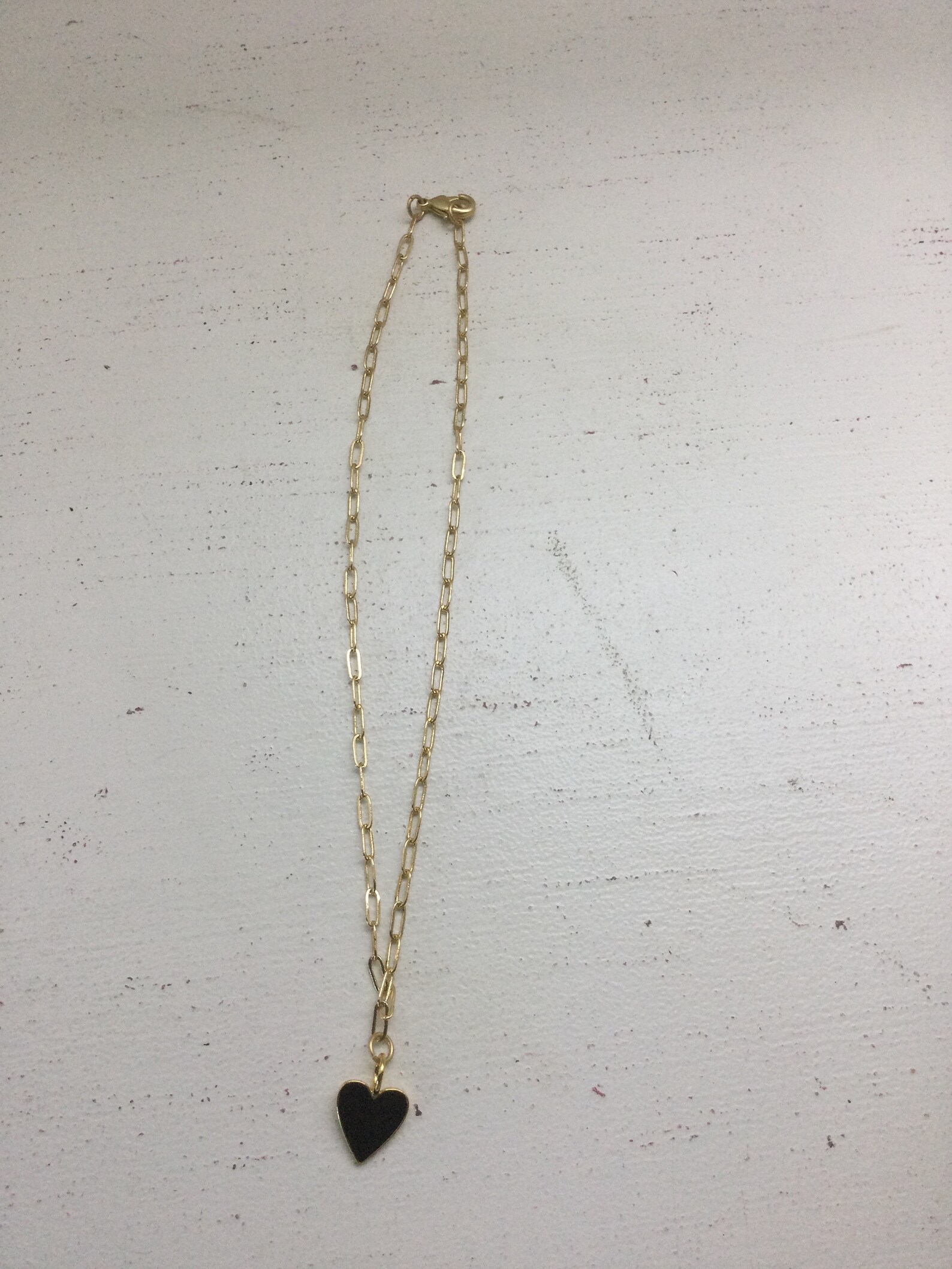 Paper clip chain heart necklace Etsy