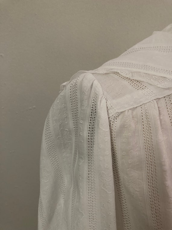 Vintage Victorian White Cotton Handmade Surplice … - image 7