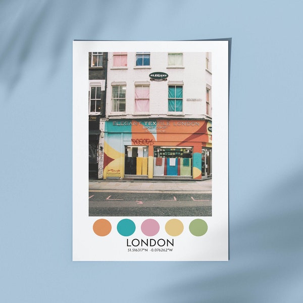 London, Spitalfields Colour Palette Photography Art Print Size A5, A4 / Modern Wall Art / Travel Poster / Colourful Decor