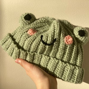 Crochet Frog Beanie Hat