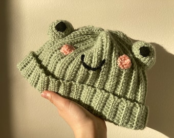 Crochet Frog Beanie Hat