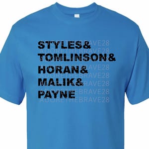One Direction OT5 Namen Shirt oder Tasche