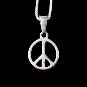 Silber Peace Symbol Anhänger | Hypoallergener Schmuck | Peace Schmuck | Herren Halskette | Herrenschmuck | Damen Halskette |