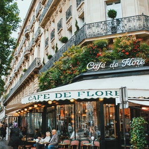 Paris Cafe photography, Paris photography, Cafe de Flore print, Travel photo print, Fine Art Photography print, Home Decor, House Warming