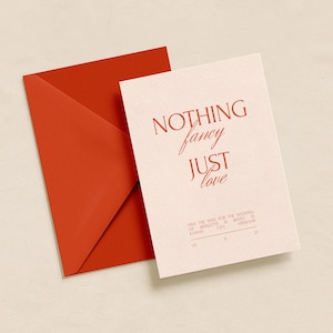 Nichts Besonderes, nur Liebe | Moderne Save the Date Hochzeit Karte | SOFORTIGER DOWNLOAD | Druckbar einladen | Bearbeitbare Vorlage | Rosa Hochzeit einladen