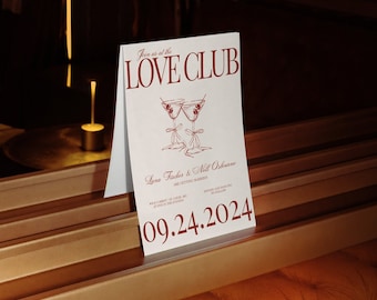 Hand Drawn Martini Invitation Card | Rehearsal Dinner | Event or Birthday Invitation | Printable Invite | Editable Template | Wedding Club