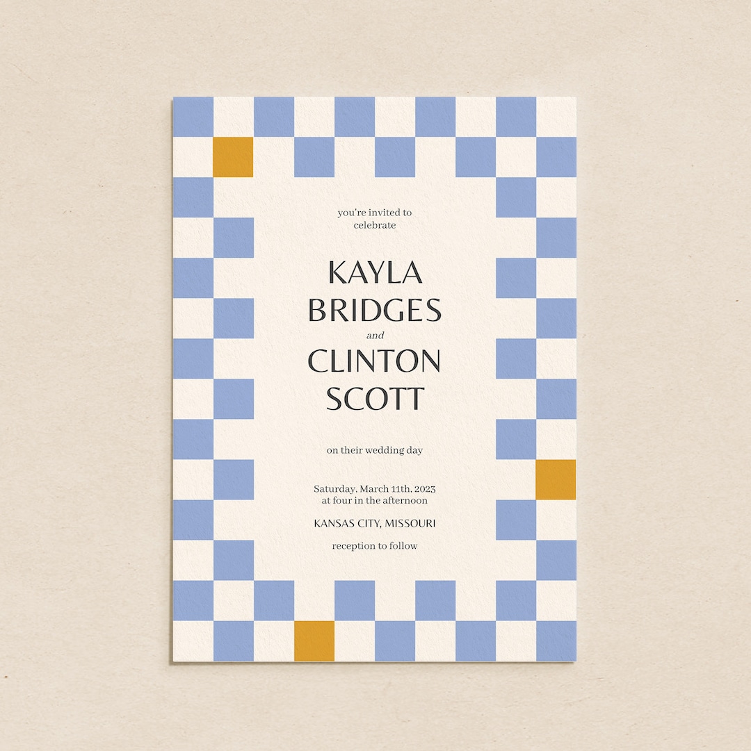 Retro Checkered Party Invitation | INSTANT DOWNLOAD | Printable Invite ...