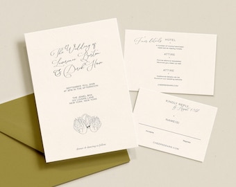 Vintage Swan Wedding Invitation Suite • Whimsical Invite Set • Details + RSVP Card • Editable Templett Design