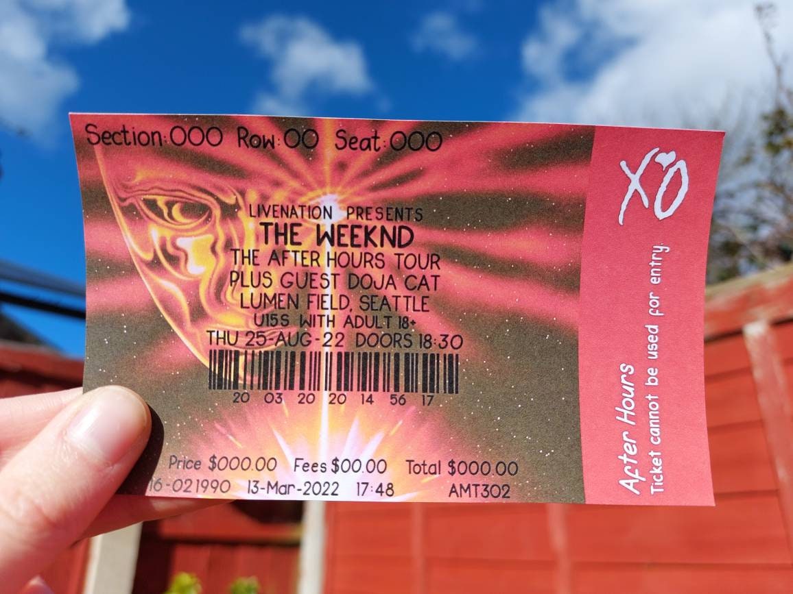 The Weeknd After Hours 2022 Tour Concert Ticket Etsy UK