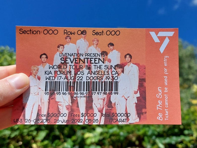 Seventeen World Tour be the Sun Souvenir Concert Ticket Etsy UK