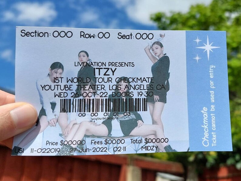 Itzy 1st World Tour Checkmate Souvenir Concert Ticket - Etsy