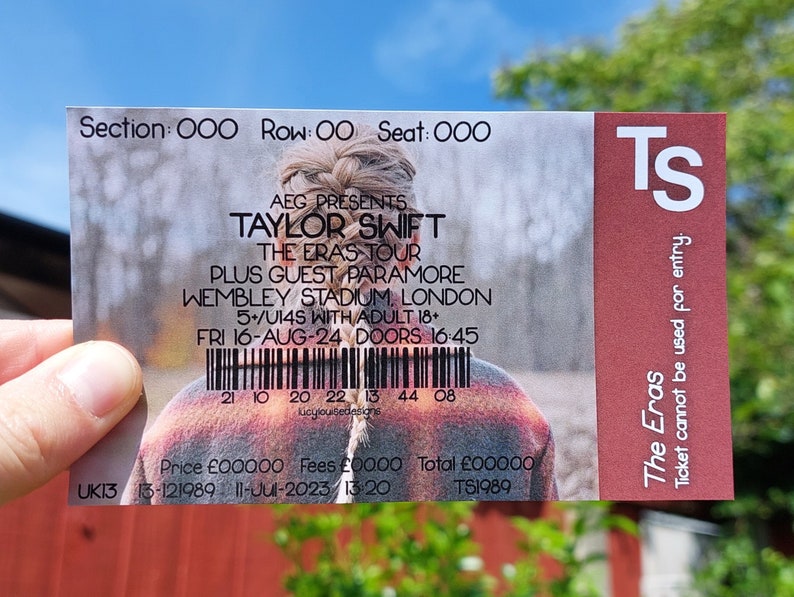 Taylor Swift the Eras Tour 2024 Souvenir Ticket Etsy Ireland