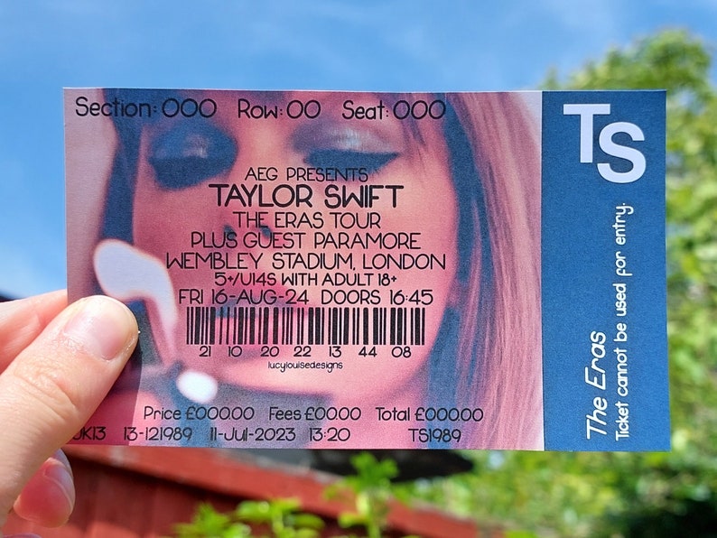 Taylor Swift the Eras Tour 2024 Souvenir Ticket Etsy Ireland