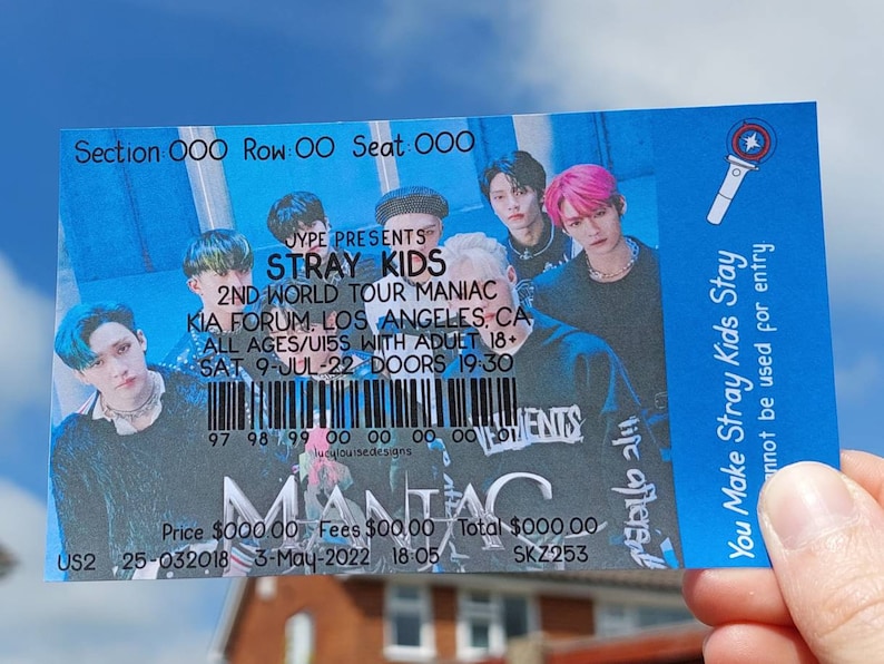 Stray Kids 2nd World Tour Maniac Souvenir Concert Ticket Etsy UK