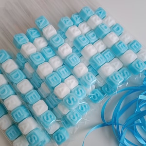 Jabón con letras de colores pastel, Jabón con nombre de bebé personalizado, Recuerdo de bautismo, Regalo de baby shower, Recuerdo de primera comunión, Jabón con letras, Mini jabón