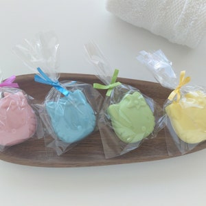 Kitty soap in cello bag with ribbon, Kitty soap gifts, Baby shower soaps favours girl, Christening and First Holy communion soaps