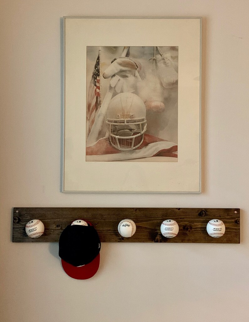 Baseball Hat Rack Boys Hat Display Wood Hat Rack Etsy