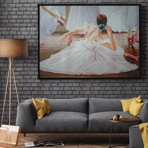 Original Öl auf Leinwand Balletttänzerin
